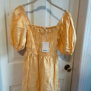 Rhythm Yellow Puff Sleeve Dress